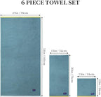 REDKISS 6 Piece Luxury Bath Towel Set, 2 Bath Towels, 2 Hand Towels, 2 - Image 3