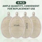 SAMEBUTECO 4 Pack Natural Loofah Exfoliating Body Scrubber Pads, Large Size - Image 6