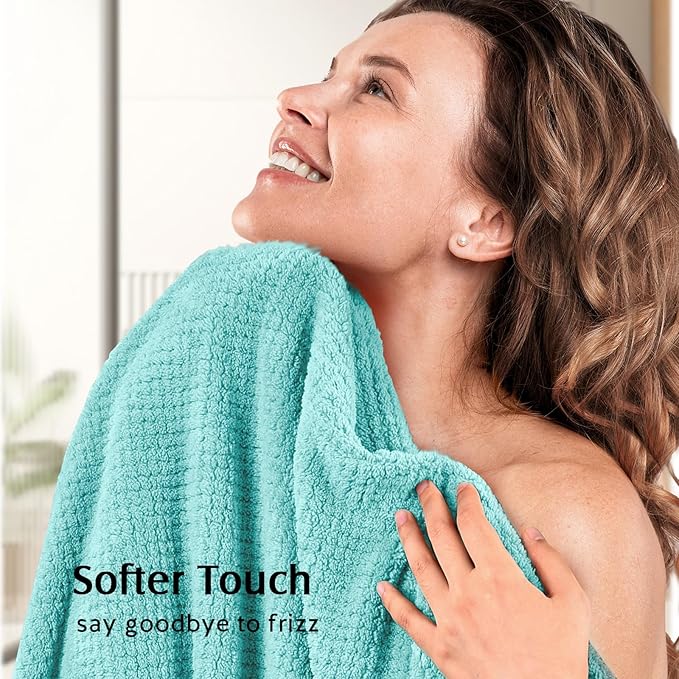 YFONG 2 Pack Microfiber Hair Towel Wrap - Image 3