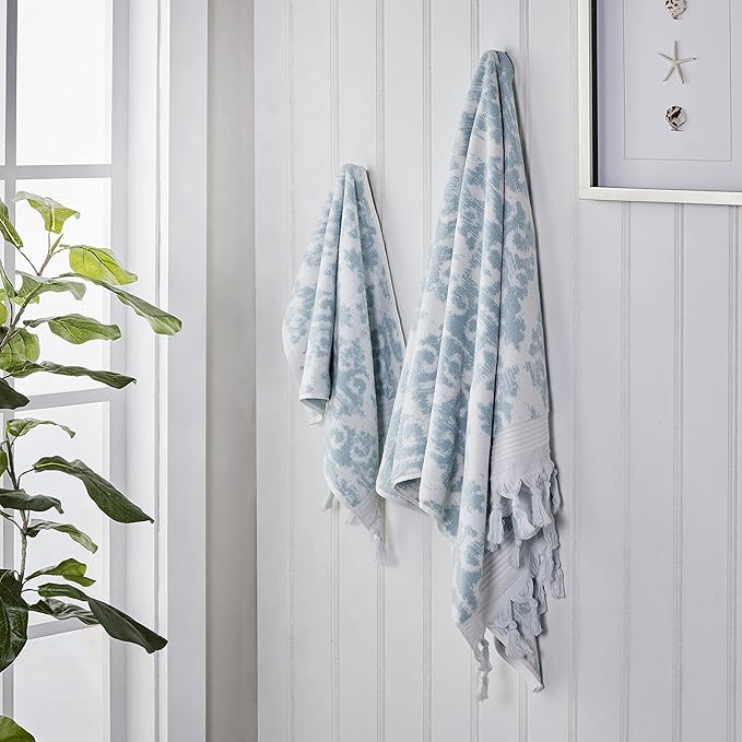 SKL Home Mirage Fringe 100% Turkish Cotton Hand Towel Set - Image 4