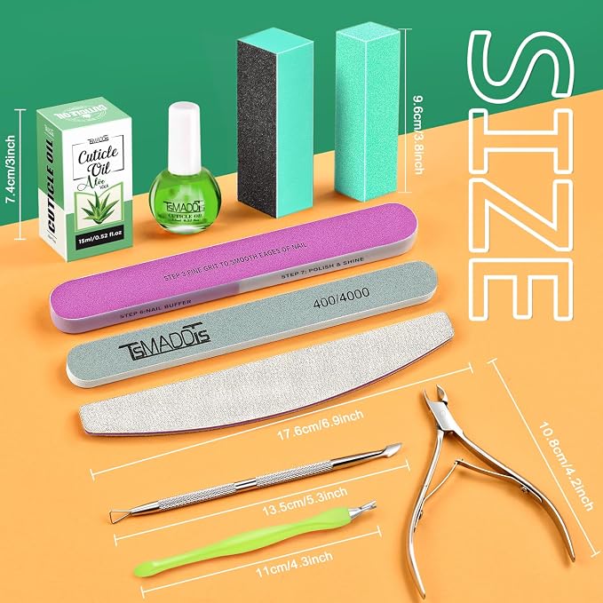 TsMADDTs Cuticle Pusher Nail File Kit, Nail Buffers and Files - Image 2