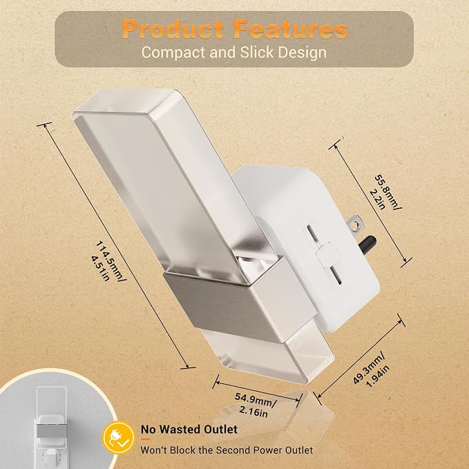 JandCase Night Lights Plug into Wall, Dusk to Dawn Sensor, 3000K Soft White LED - Image 4