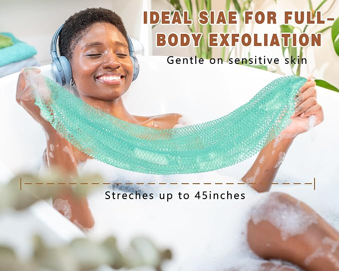 2 Pack African Net Sponge Exfoliating Body Scrubber Bath Sponge - Image 2
