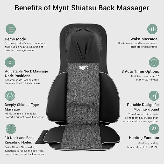 Mynt FSA Eligible HSA Approved Shiatsu Neck and Back Massager - Image 2