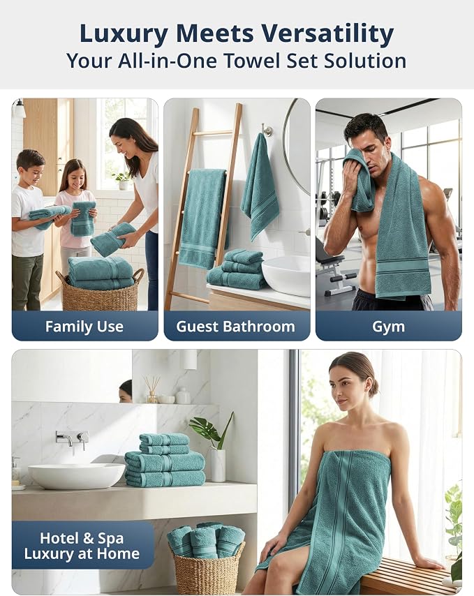 LANE LINEN 100% Cotton Bath Towel Set of 18 – 6 Bath, 6 Hand Towel & 6 - Image 5