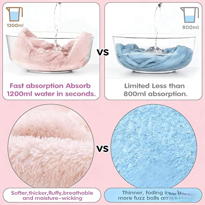 3 Pack Microfiber Hair Towel Wrap - Image 3