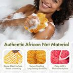 Bathway Loofah Bath Sponge, 2 Pack African Net Sponge Authentic, Exfoliating - Image 3