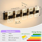 Modern LED Bathroom Light Fixtures Dimmable 5-Light Black Vanity Light - Image 5