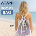 ATANI Turkish Beach Towel, Converts to a Bag, Oversized 100% Cotton Bath Towels - Image 4
