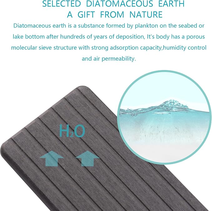 NiuYichee 2 PCS Water Absorbent diatomite Coasters, 9.5" x 5.5" Water Absorbing - Image 2