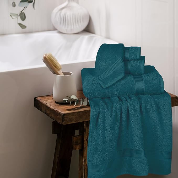 Elvana Home Ultra Soft 6 Pack Cotton Towel Set, Contains 2 Bath Towels 28x55 - Image 4