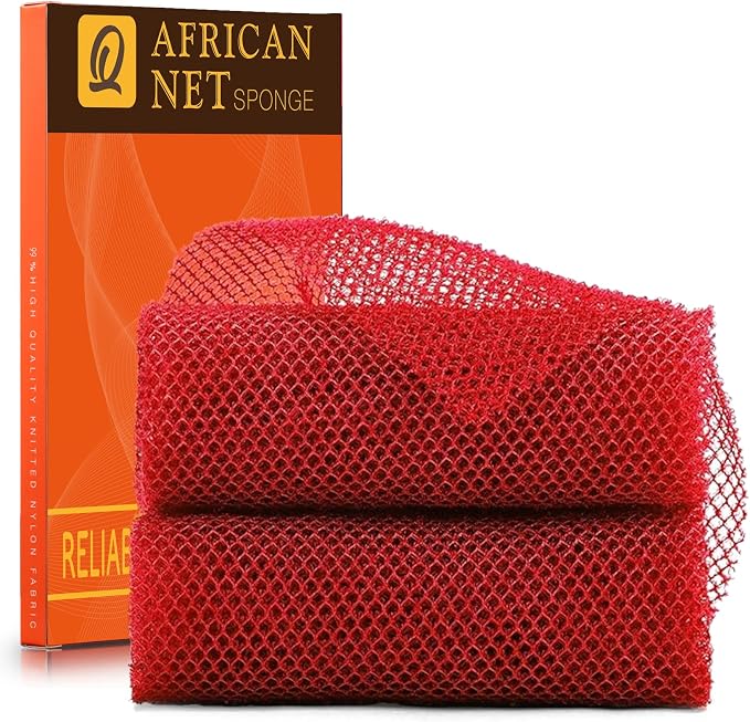 UJFQBH 2 Pieces African Bath Sponge African Net Long Net Bath Sponge by BuyNow