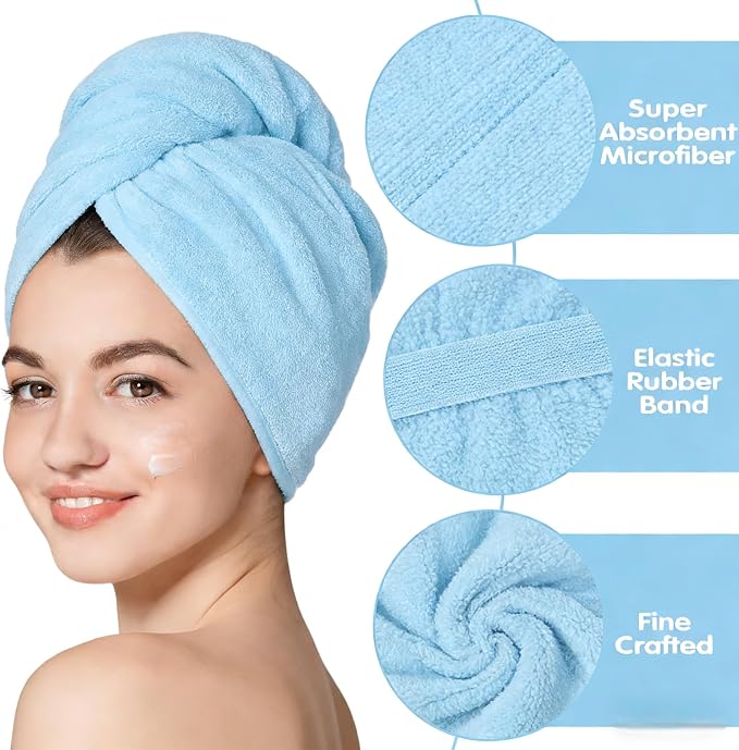 3 Pack Microfiber Hair Towel Wrap - Image 4
