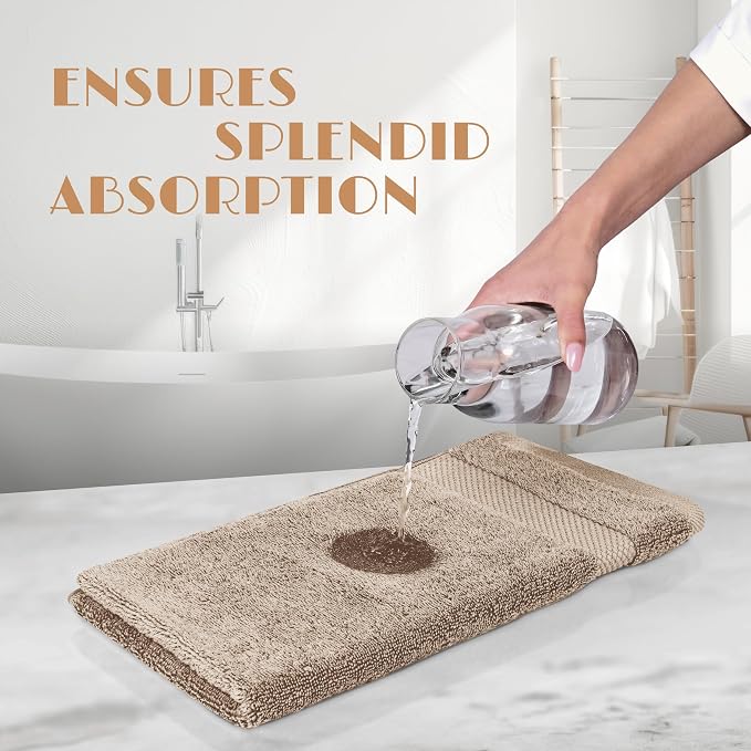 White Classic Taupe Hand Towels - Image 5