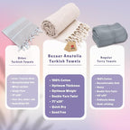 Bazaar Anatolia Turkish Beach Towel 100% Cotton Bath Towels 71x39 Quick Dry - Image 5