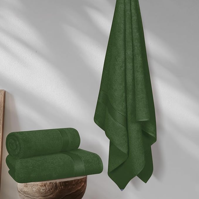 BELZZI Home Ultra Soft 4 Pack Oversized Bath Towel Set 27x54, Cotton Compact - Image 4
