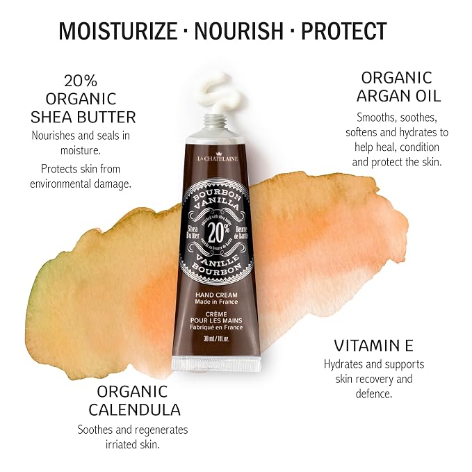 La Chatelaine 20% Shea Butter Hand Cream Travel Size, Organic Argan Oil - Image 2