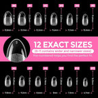UNA GELLA Medium Oval Fake Nails Pre-shape 216pcs Round Gel Nail Tips Press on - Image 8