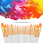 BOSOBO Paint Brushes Set, 4 Pack 40 Pcs Round Pointed Tip Paintbrushes Nylon - Image 2
