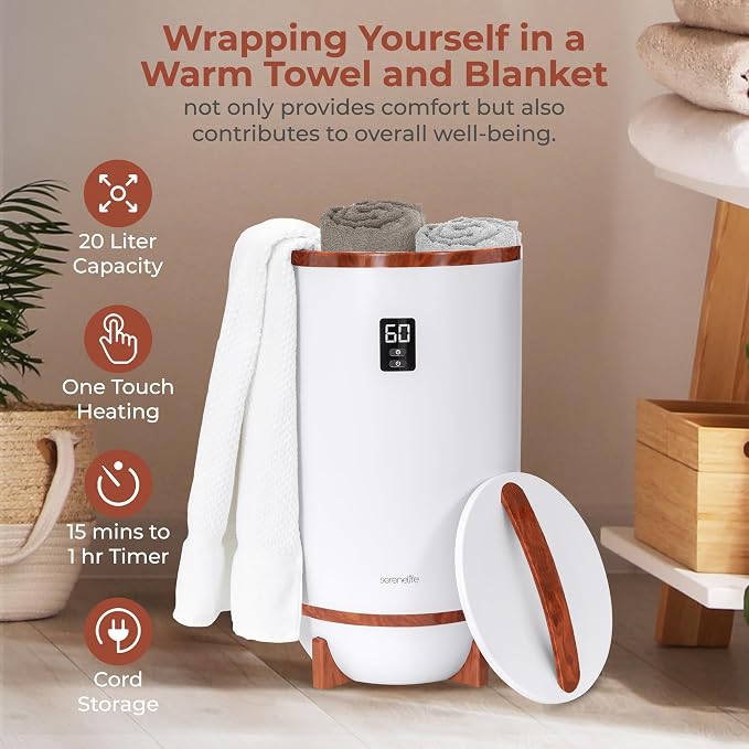 SereneLife Towel Warmer Bucket, - Image 6