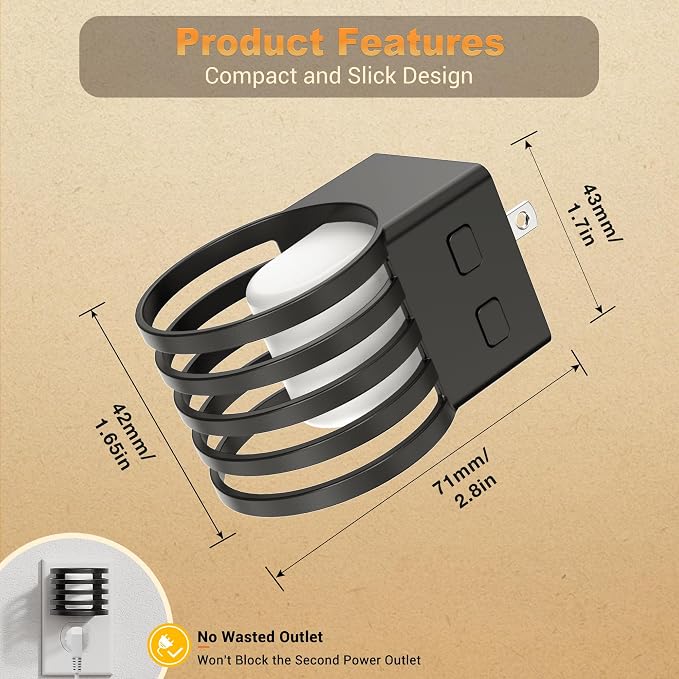 JandCase LED Night Light, Night Lights Plug into Wall - Image 4