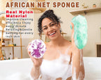 2 Pack African Net Sponge Exfoliating Body Scrubber Bath Sponge - Image 3