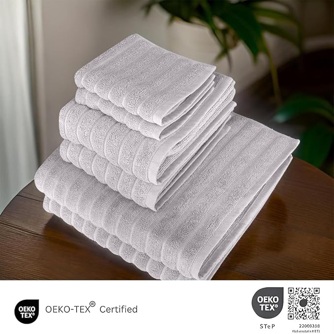 Classic Turkish Towels 6 Piece Heavy Duty Fast Drying Bath Sets Made - Image 3