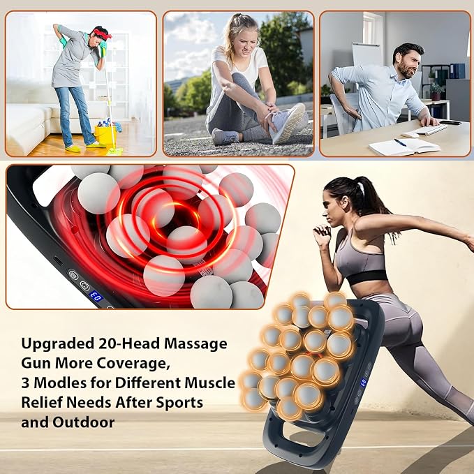 20 Head Massage Gun, More Powerful than 16 Head Massager, Deep Tissue Massager - Image 6