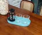 Blue Small Tray, Oval Tray for Kitchen Counter, Bathtub Bathroom Vanity Items - Image 5