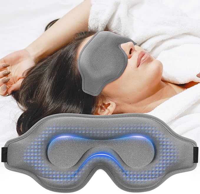 Sleep Eye Mask for Men Women, Weighted Sleeping Mask for Side Sleeper, Travel by AlbatrossHealthNewEngland