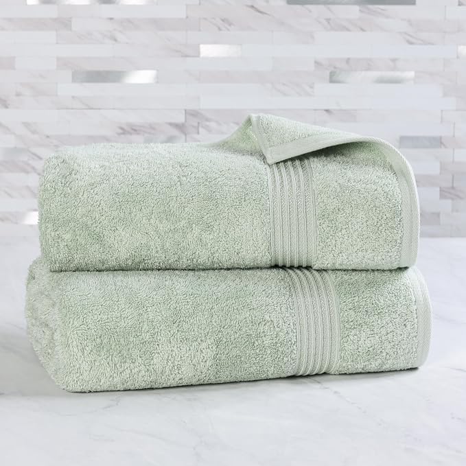 Superior Egyptian Cotton 2-Piece Bath Sheet Towel Set, Oversized Body Towels - Image 2