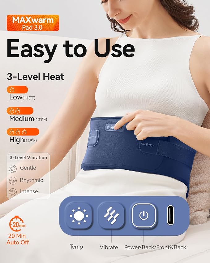 IKEEPFIT Portable Heating Pad for Back, Cordless Wearable Heat Belt - Image 5