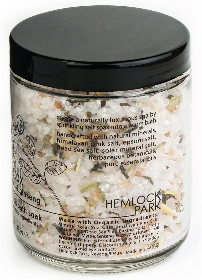 Hemlock Park Detox Essential Oil Bath Soak | Naturally Soothing Mineral Sea - Image 3