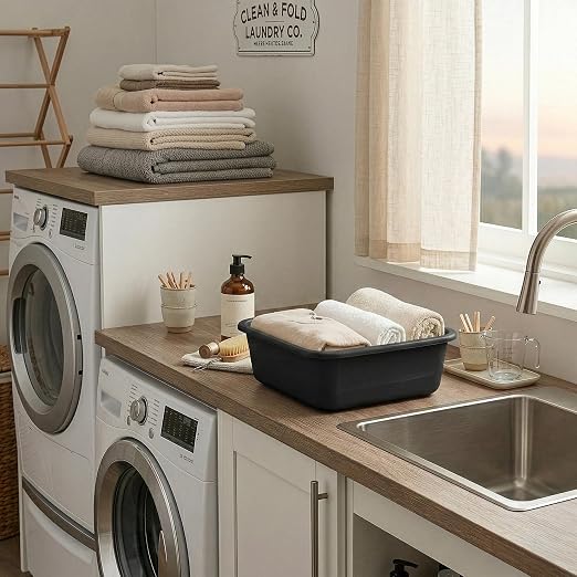 DecorRack 2 Plastic Wash Basins, Large 10 Quart Graduated Bucket, Portable - Image 5
