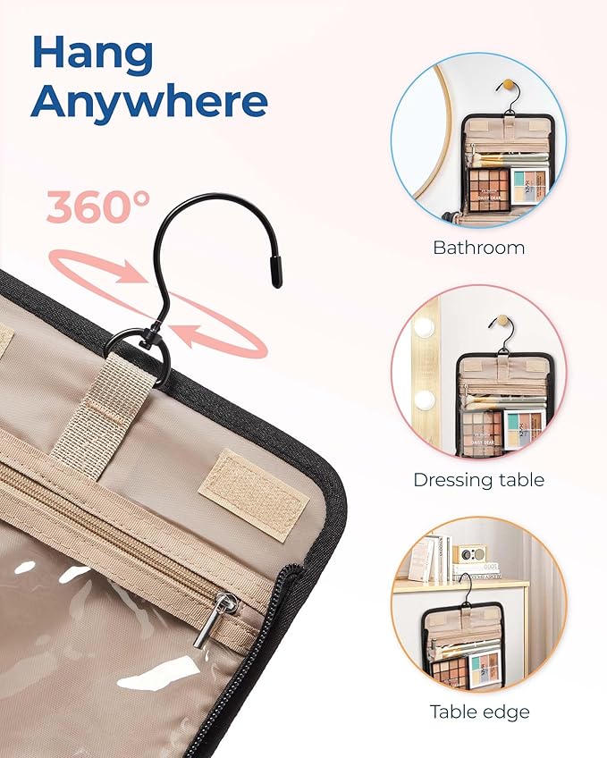 BAGSMART Travel Toiletry Bag, Large Capacity Cosmetic Bags - Image 6