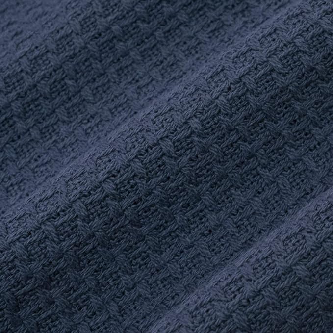 Sweet Home Collection 100% Fine Cotton Luxurious Basket Weave Blanket - Image 3
