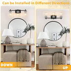 3-Lights Black and Brushed Nickel Bathroom Light Fixtures, Modern Black and - Image 3