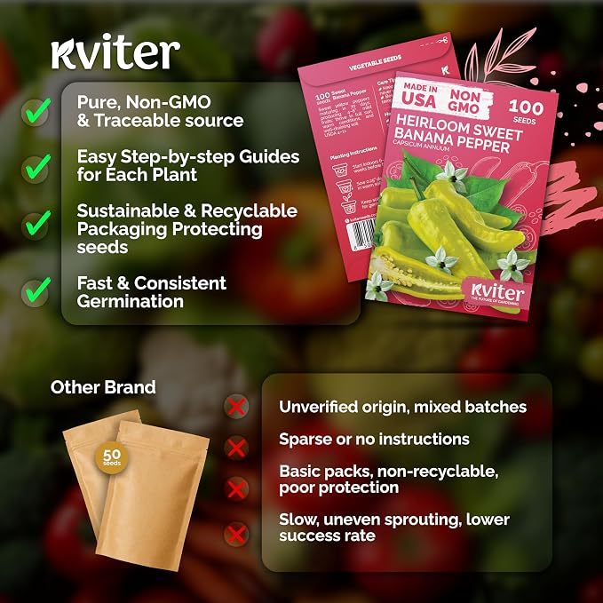 KVITER 100 Sweet Banana Pepper Seeds - Image 5