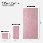 REDKISS Ultra Soft Bath Towels Set of 6 Large 35"x70" | 100% Microfiber - Image 3