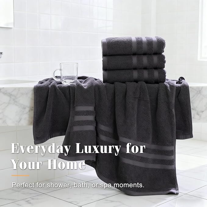 Bath Towels 2 Pack, 30 x 60 Inches, Large 100% Cotton Towels, Comfortable - Image 6