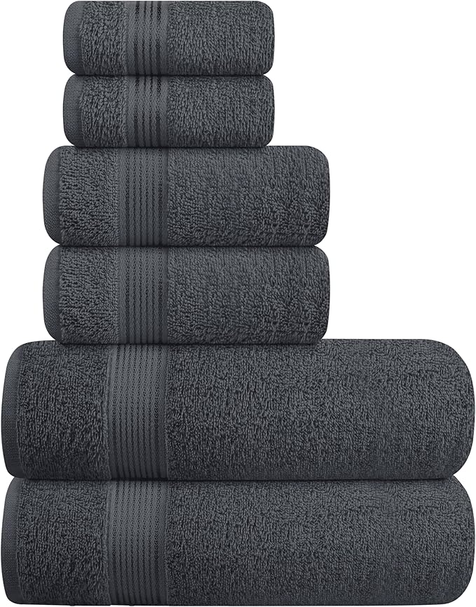 Elvana Home Ultra Soft 6 Pack Cotton Towel Set, Contains 2 Bath Towels 28x55 by Unknown