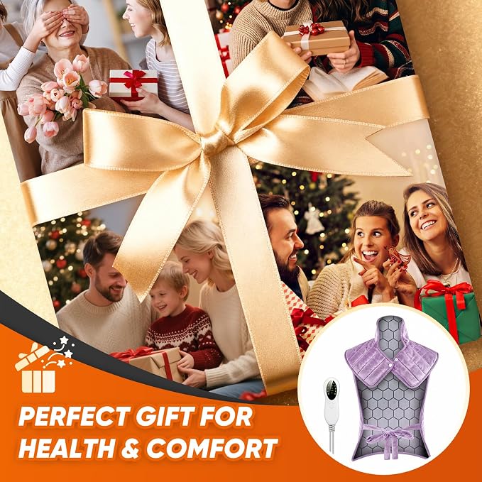 Heating Pad for Back, Neck & Shoulders, 2.7lb Weighted Graphene Electric - Image 7