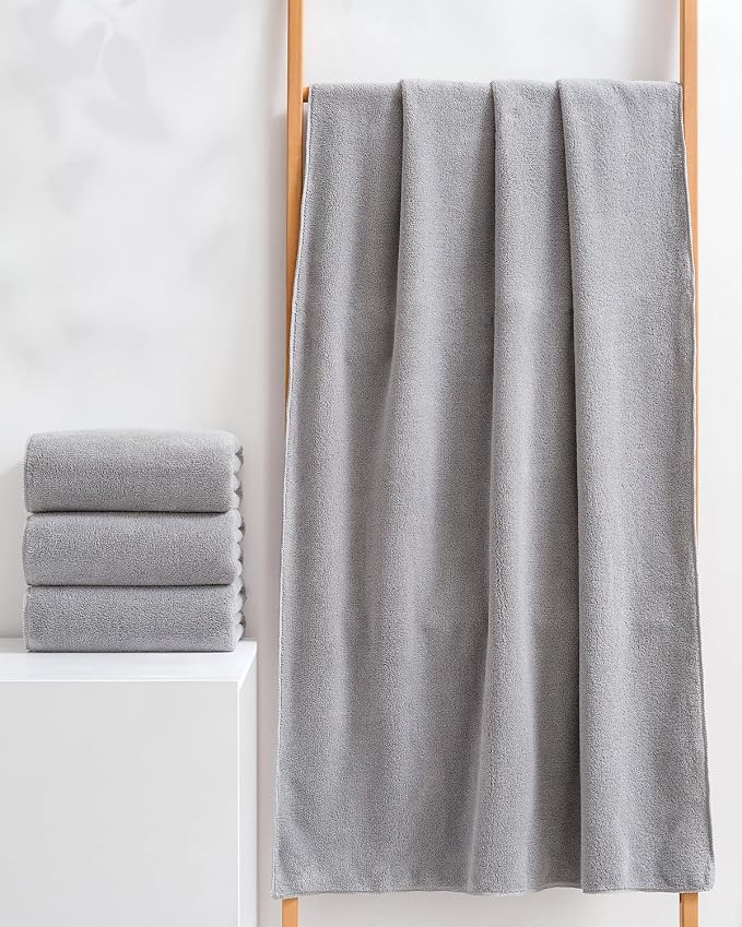 sakano 4-Piece Bath Towel Set, Quick-Dry Absorbent Lint Free & Launder Soft - Image 3