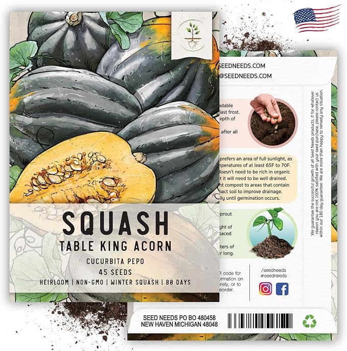 Seed Needs, Table King Acorn Winter Squash Seeds - Image 6