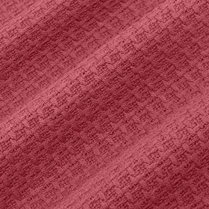 Sweet Home Collection 100% Fine Cotton Blanket Luxurious Basket Weave Stylish - Image 3