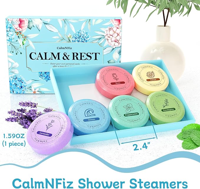 CalmNFiz 6 Pack Shower Steamers Aromatherapy, Birthday Gifts - Image 3