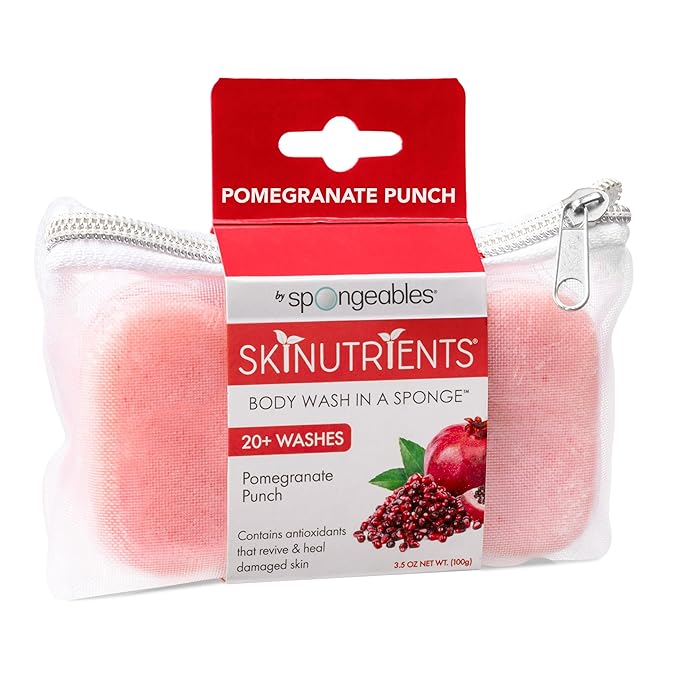 Spongeables Body Wash in a 20+ Wash Sponge, Pomegranate Punch by Spongeables