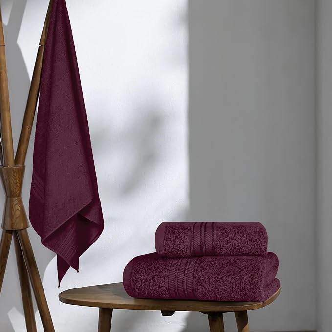 BOUTIQUO Ultra Soft 3 Pack Cotton Towel Set, Contains a Bath Towels 28x55 inch - Image 4