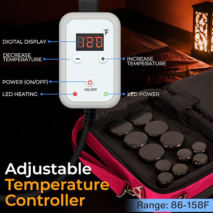 SereneLife Portable Massage Stone Warmer Set - Image 2