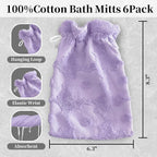 VOOVA & MOVAS 6-Pack Shower Wash Cloth, 100% Cotton Soft Absorbent Bath Mitts - Image 3